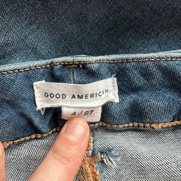 Good American Soft Tech Good Standard Kick Flare Jeans GLF873TE blue 004 4/27 - Picture 2 of 10